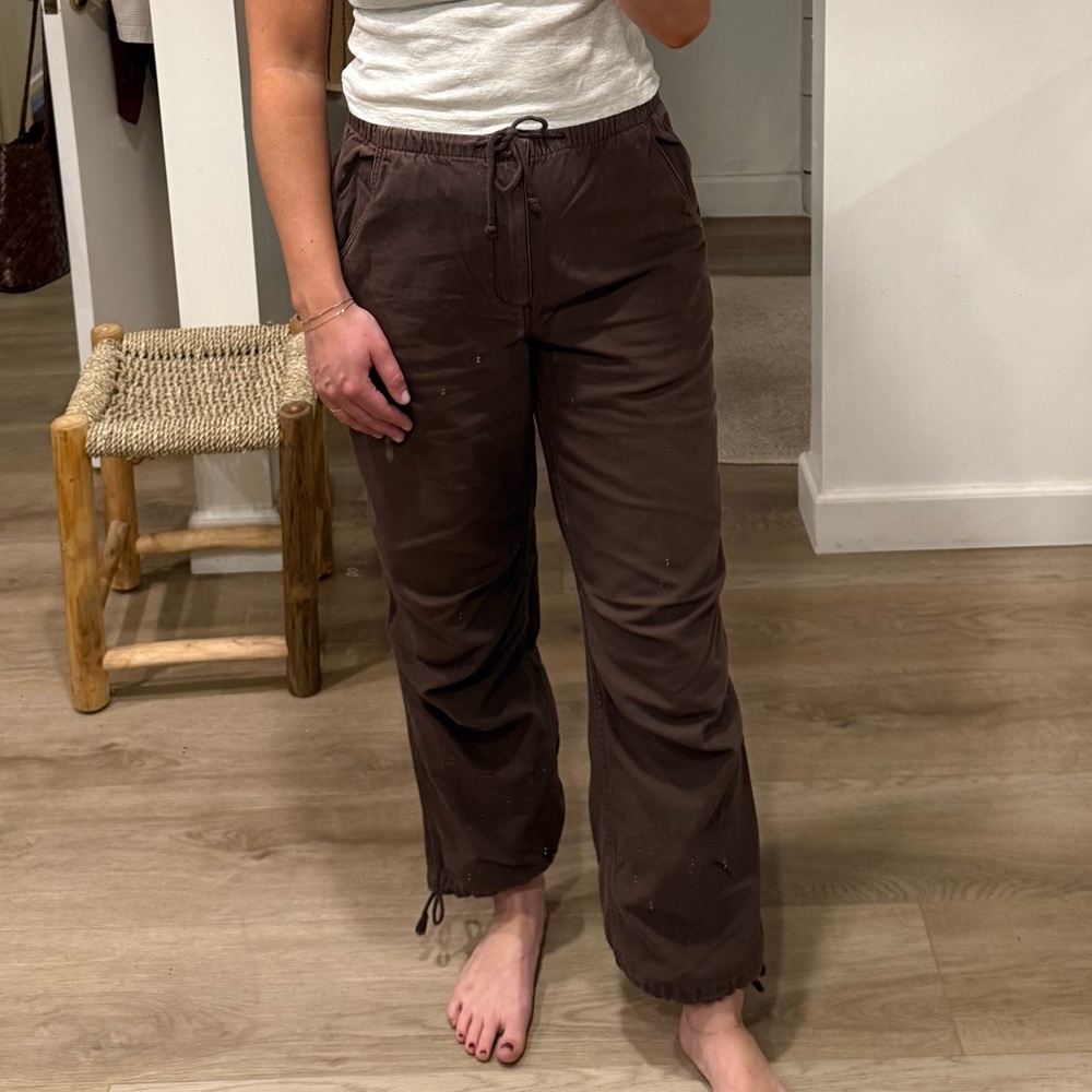 Aritzia Brown Drawstring Pants - image 1
